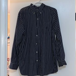 Men’s Chaps Plaid Shirt Size L Twill Easy Care